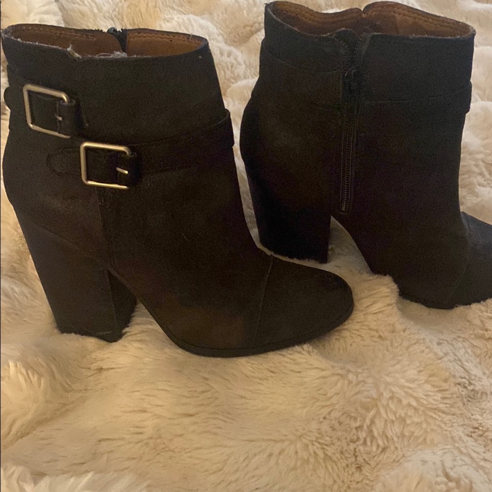 Lucky Brand leather and suede Black Ankle Boots